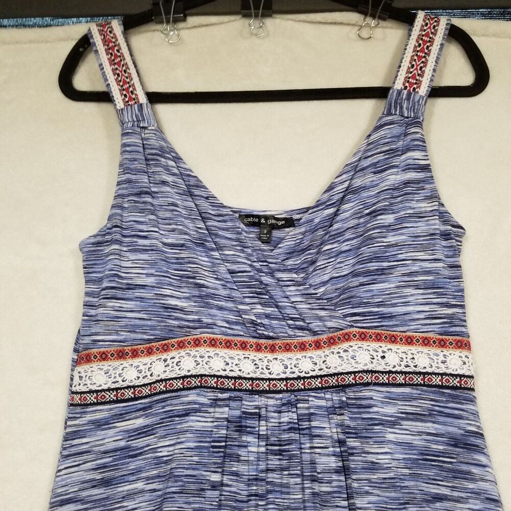Cable & Gauge Small Dress Maxi Sleeveless Jersey Knit Beach Bohemian Festival - Picture 3 of 9